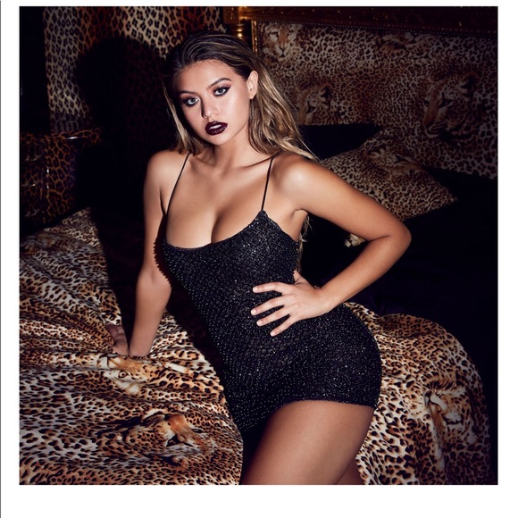 oh polly black sparkly dress